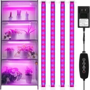 Mosthink Grow Lights for Indoor Plants, 60W LED Grow Light Strips w/ Auto Timer